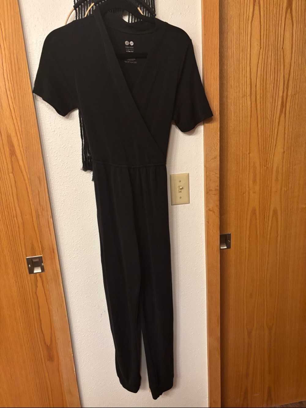 Kindred Bravely  Black Wrap Jumpsuit - pulldown nursing access